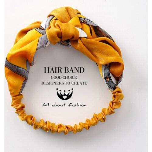 Women Hair Accessories for Baby Fashion Headband Fabric Cross Knotted Bow Chiffon Floral Hair Band Korea Headdress ladies Hoop