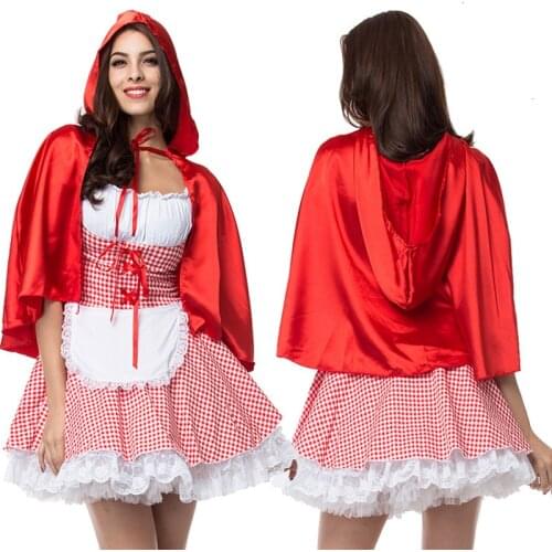 Fashion Sexy Dress Plus Size S-6XL Costume Adult Little Red Riding Hood Costume Halloween Cosplay Costumes For Women