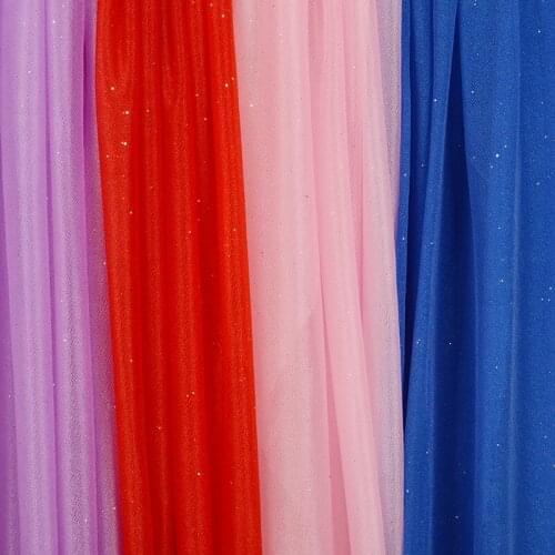 1meter Glitter Sequin Tulle Stretch Fabric Wedding Decoration Mesh Lace Fabric DIY Craft Birthday Party Background Supplies