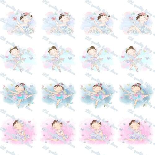 16-75MM Cartoon Ballet Girl Printed Grosgrain Ribbon 50Yards/Roll Tape Clothing Bakery Gift Wrapping Accessory Hairbow