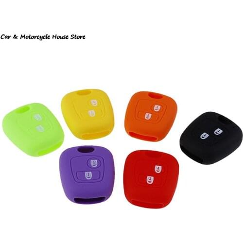 2 Buttons Silicone Rubber Car Remote Key Case Cover For 107 206 307 207 408 Key Protector Holder Shell