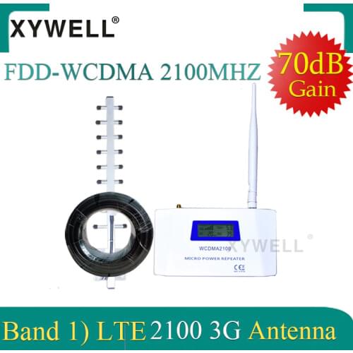 2100Mhz 3G Repeater FDD-WCDMA 2100 GSM Signal Booster 3G 2100 Amplifier UMTS WCDMA Band 1 Mobile Phone Amplifier with 4G Antenna