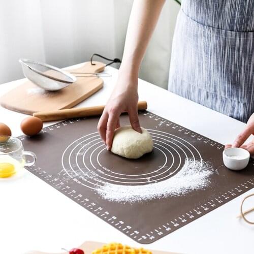 Non-Stick Silicone Baking Mat Thickening Flour Rolling Scale Mat Kneading Pizza Dough Pad Baking Pastry Rolling Mat Cake Liners