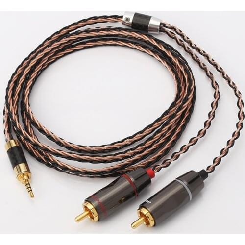 Audiocrast Hifi 2.5mm TRRS Balanced to 2 RCA Male Cable For Astell&Kern AK100II,AK120II,AK240, AK380,AK320,DP-X1