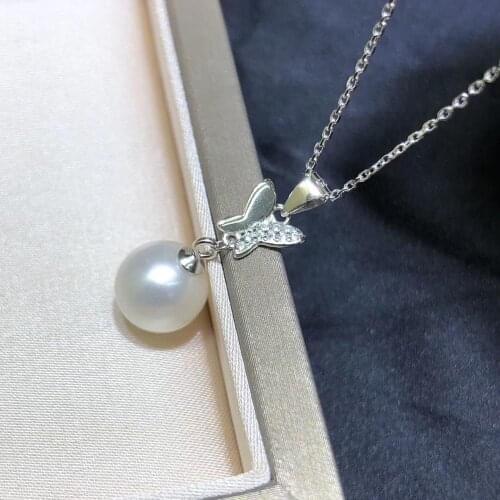 Butterfly 925 Silver Necklace Chain with Pendant Findings Component Jewelry Parts Fittings for Pearls Corals Jades Stones