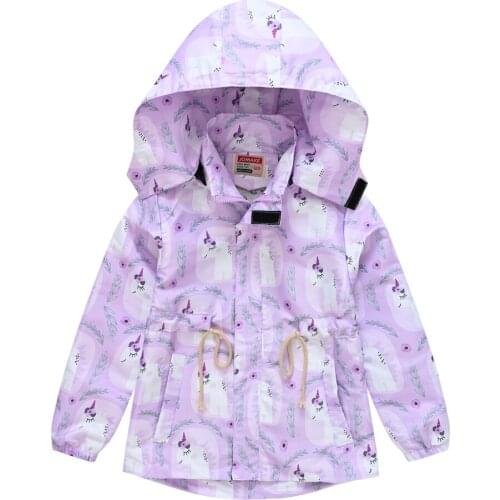 Children Casual Clothing Autumn Coat for 2-10Years Boys Girls Fashion Detachable Hooded Trench Coat Cartoon Printing Kids Jacket