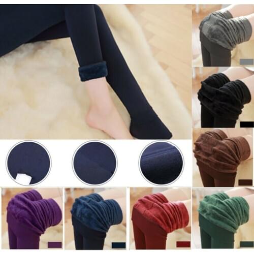 New Year Hot Sale Women One Size Winter Thermal Warm Thick Fleece lined Skinny Slim Leggings Stretch Pants
