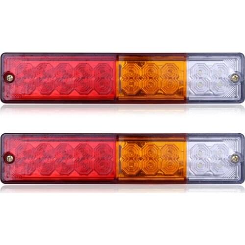 Pair 12V/24V Trailer Stop Tail Indicator Truck Reverse Rear Light Caravan LED Strobe Light Warning Lamp for Camper Car Van Lorry