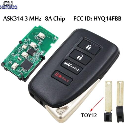3+1 Button ASK314.3 MHz Smart Remote Key (SUV) For Lexus 2017-2019 Board 0010 8A CHIP FCC ID: HYQ14FBB / TOY12