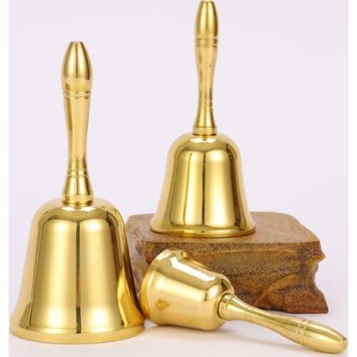 School Hand Bells for Children Christmas Copper Bell Hanging Ornaments Gold Small Large Jingle Bells for Crafts Hotel Metal Bell