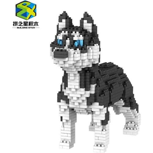 Husky Dog Building Blocks Particles Dachshund Bricks Corgi Teddy Mini Diamond Creative For Block Toys