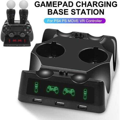 HBP 118 Gamepad Controller Charging Charger Dock Handle Base Station For PS4 PS MOVE VR Controller Two-color LED Display