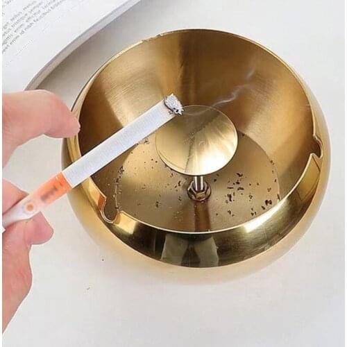 Creative Modern Stainless Steel Ashtray Bowl Outdoor Windproof Metal Smoke Cigarette Ash Tray Holder Box for Patio Home Office