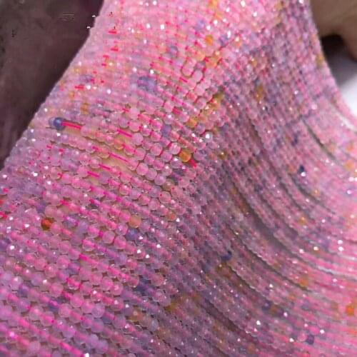 Morganite roundel faceted 2*3mm for DIY jewelry making loose beads FPPJ wholesale beads nature gemstone