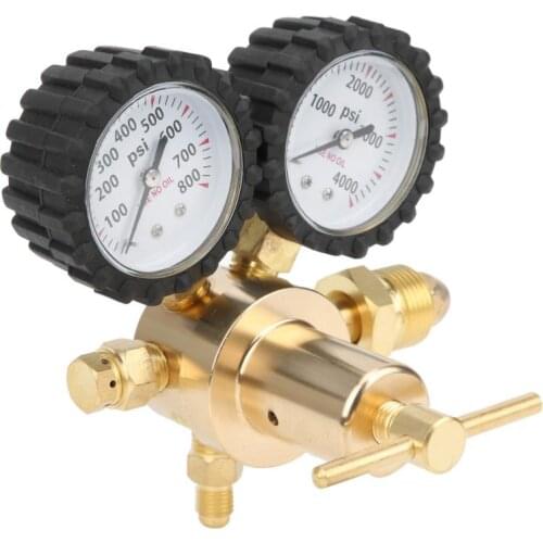 Brass Nitrogen Regulator Air Conditioner Nitrogen Pressure Gauge Regulator 0-600PSI Refrigerant Automobile Pressure Gauge Tester