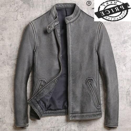 Spring Autumn 100% Real Leather Jacket Men Motorcycle Vintage Coat Men Clothing Coats and Jackets Chaqueta De Los Hombres