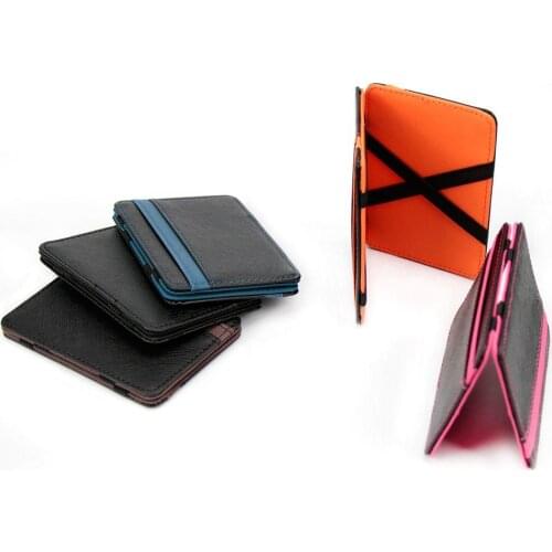 2020 New Credit Card Holder Business ID Card Unisex Magic Wallet Slim Light Flip BiFold Leather Purse