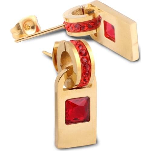 2021 New Fashion Titanium Steel Inlaid Zircon Creative Earrings female Crystal from Swarovskis 2 Colors Fit Women For Party