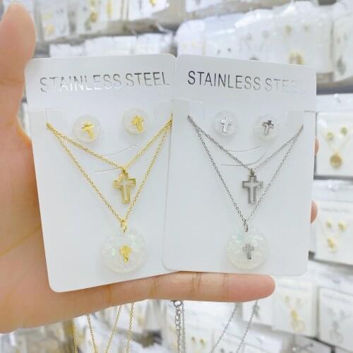 Simple Fashion Cross Chain Necklace For Women Men Luxury Ladies Gold Jewelry Pendant Necklaces Crucifix Christian Ornament Gifts