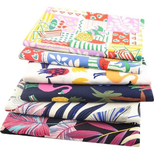 Booksew Colorful Flowers Printed Fabrics Per Half Meters Soft Poplin Cotton For Sewing Dress Quilt Clothes Handicraft Needlework