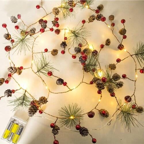 2 M 1 String 20LEDs Christmas Lights LED Copper Lights Pine Cone String Lights For Christmas Tree And Home Decoration Wholesale