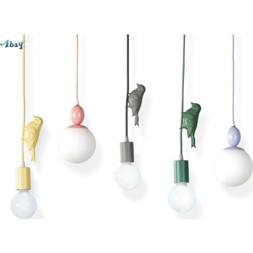 Nordic Iron Art Bird Pendant Lights for Living Room Childrens Room Princess House Bedroom Restaurant Loft Decor Hanging Light