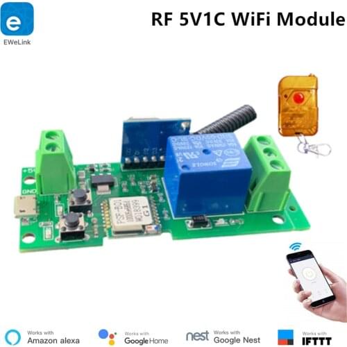 EWeLink Smart WiFi Switch 5V1C WiFi Module DIY Smart Home Alexa Compatible RF433MHz APP Remorte Control IFTTT Support