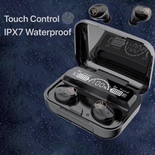 TWS IPX7 Waterproof Bluetooth 5.1 Earphones Touch Control Wireless Headphones 9D Stereo Sports Earbuds Headsets With Microphone