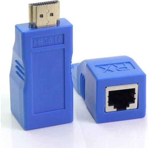 For HDMI-compatible Extender 4k RJ45 Ports LAN Network Extension Up To 30m Over CAT5e / 6 UTP LAN Ethernet Cable for HDTV HDPC