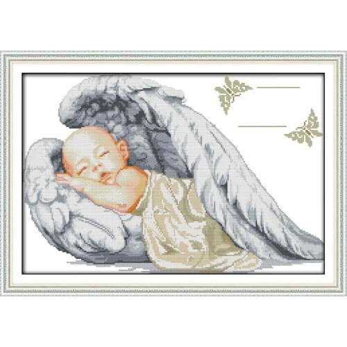Everlasting Love Christmas Little Angel Birth Ecological Cotton Chinese Cross Stitch Kits 14 CT Counted Stamped Sales Promotion