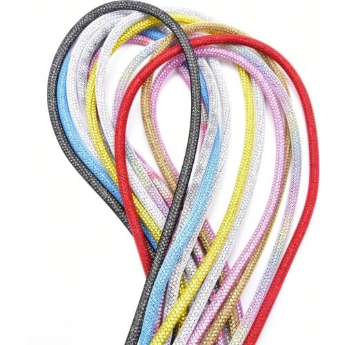 1 Yard 6mm Rhinestone Strass Crystal Round Tube Clothing Trouser Rope Trim Dress Belt Hoodies Drawstring Cord DIY Accessories