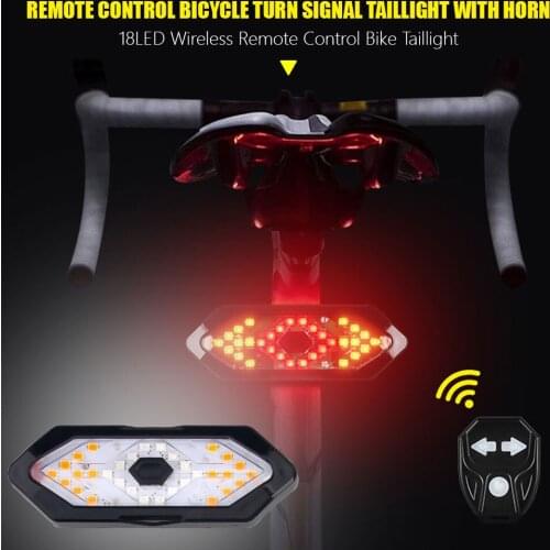 Remote Control Bike Taillight USB Rechargeable Bicycle Tail Rear Light Turn Signal Braking Warning Wireless LED Cycling Lantern