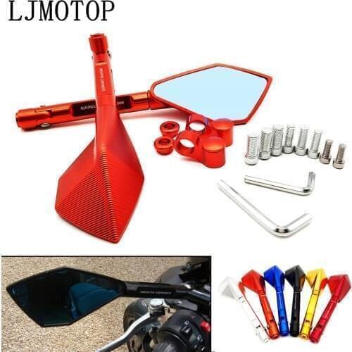 Motorcycle Mirror CNC Aluminum Motorbike Handlebar Rearview Mirrors Blue For Honda cbf 1000 600 600f cbr 600 f 650f 900 rr 250 r