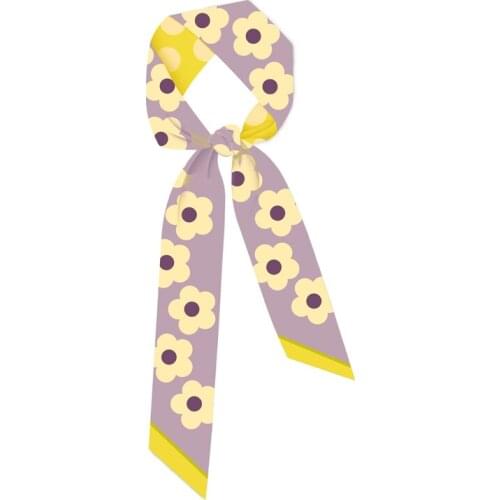 Luna&Dolphin Women Headbands Hair Ribbon 100x6cm Chic French Love Never Fails Gentle Elegant Chiffon Silk Tie Letter Bag Choker