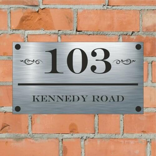 Aluminium House Sign Personalised - House Name/Number & Street Name