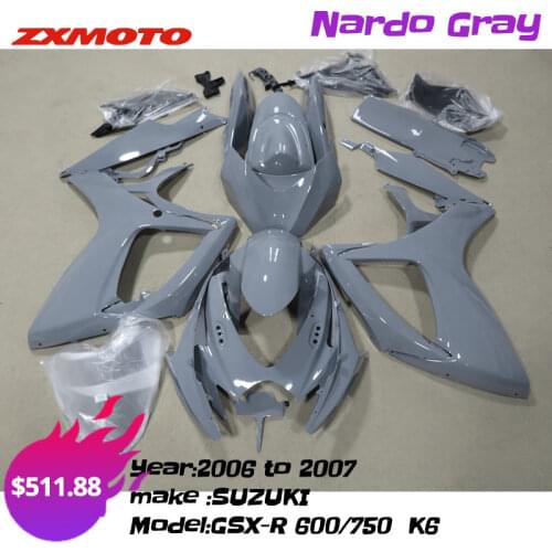 ZXMOTO Full Fairing Kit Bodywork Panel Plastics ABS For SUZUKI GSXR GSX-R 600 750 2006 2007 06 07 K6 Blue Shark Design Green
