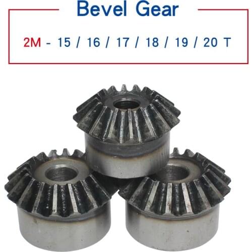 1 Piece Bevel Gear 2M15T/16T/17T/18T/19T/20T Gear 90 Degrees Meshing Angle Carbon Steel Transmission Ratio 1:1 Transmission Part