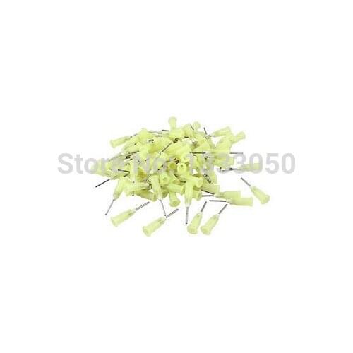 11.11 Free Shippinng 100 Pcs Industrial Metal 0 74mm Inner Dia Tips 19g Dispenser Needles Pale Yellow