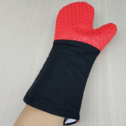 14 Inch Food Grade Thick Heat Resistant Silicone Glove BBQ Grill Gloves Kitchen Barbecue Oven Cooking Mitts Grill Baking Gloves