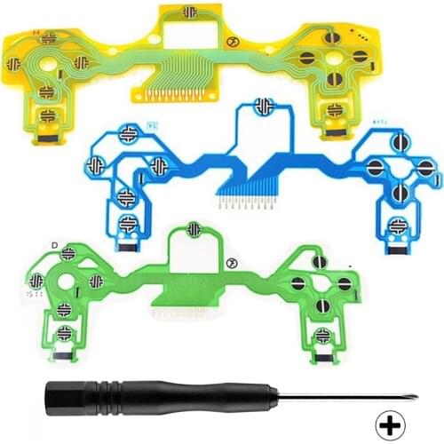 2pcs NEW Original Replacement Repair Parts Conductive Film Ribbon Flex Cable+Screwdriver for PS4 DUALSHOCK 4 Wireless Controller