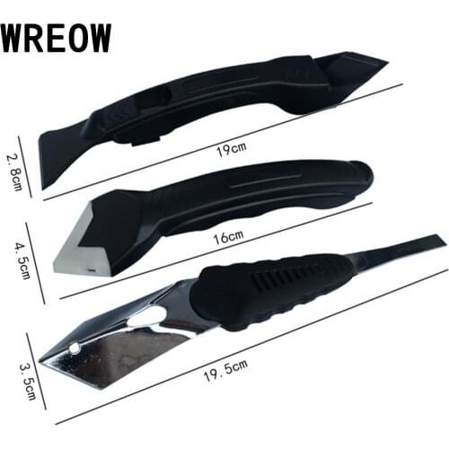 New 3Pcs Silicone Scraper Caulking Grouting Sealant Finish Cleaning Dirt Remover Kitchen window cleaner Kit Set With 5pcs Pads