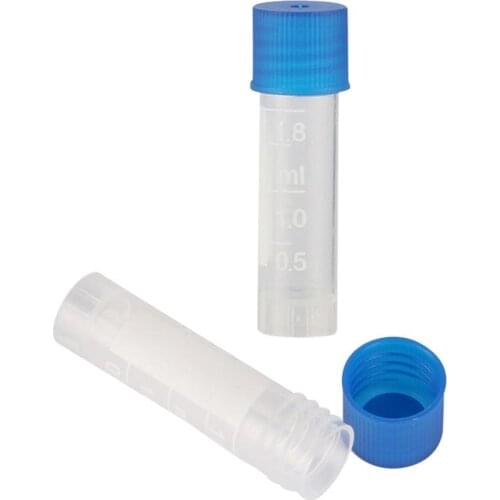 1.8ml PP Lab Analysis Freezing Tubes Graduation Centrifuge Test Tube Volume Vials Standable Cryotube Laboratory Supplies 50 Pcs
