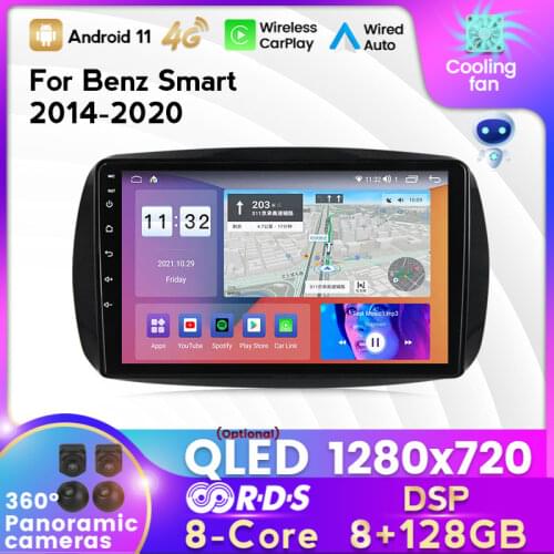 6G+128G Android 11 Carplay AUTO For Mercedes Benz Smart Fortwo 2014-2020 Car Radio Multimedia Video Player Navigation GPS dvd