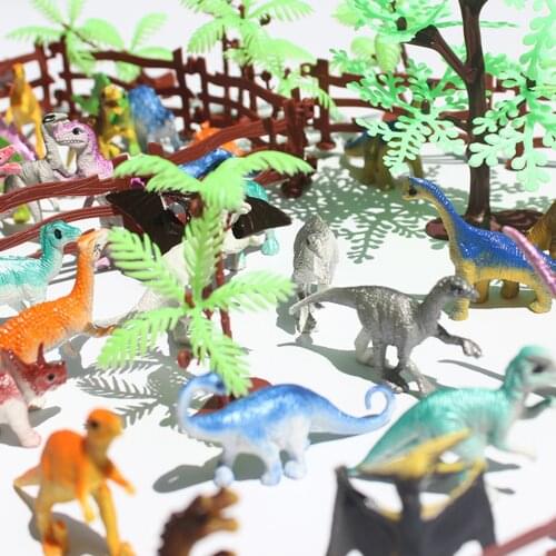 90pcs/lot Animal Dino Tree DIY Scene Model Kits Child Toy Playset