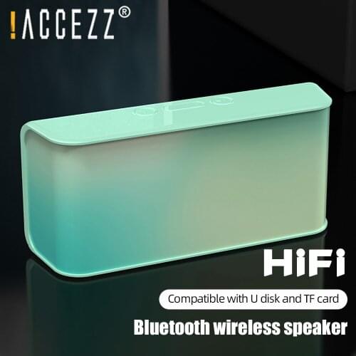 !ACCEZZ Bluetooth Speaker Wireless 3D Stereo Surround Colorful Column Speaker Support TFCard U Disk Portable Outdoor Loudspeaker