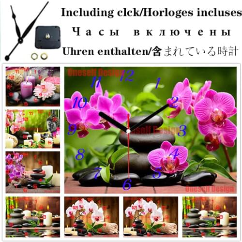 New flower 5d diamond painting cross stitch clock diamond mosaic sale clock flower rhinestone pictures diamond embroidery full