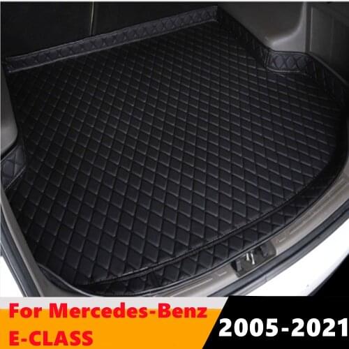 Sinjayer Car Trunk Mat ALL Weather Tail Boot Luggage Pad Carpet High Side Cargo Liner For Mercedes-Benz E Class W212 213 2005-21