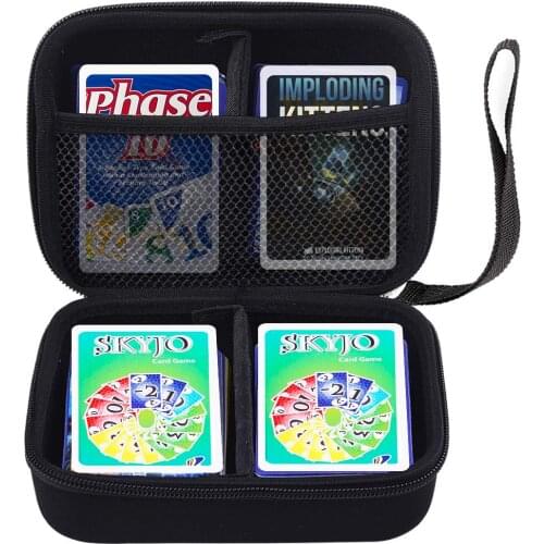 Card Case Compatible for SKYJO/ phase 10/ Imploding Kittens Card Game and more with Hand Strap & Divider - Holds 360+ Cards
