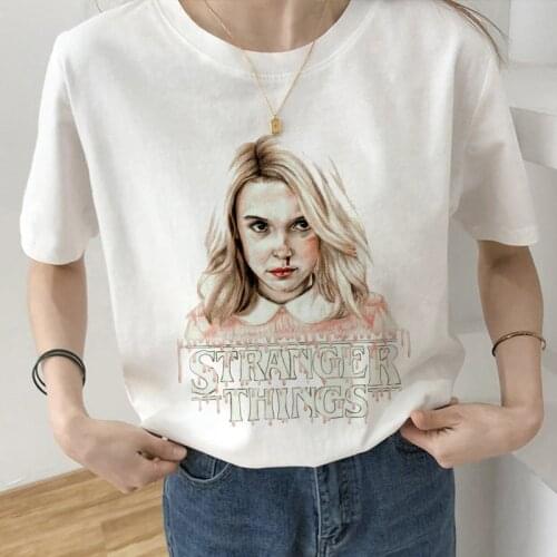 Stranger Things Girl Graphic Print T-shirt Women 2020 New Summer Fashion Tshirt Tee Harajuku Aesthetic White Tops Female T Shirt
