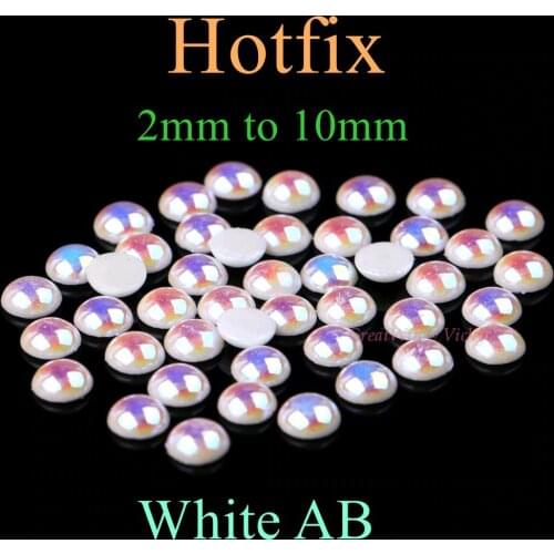 Ceramic Hotfix White AB Rhinestones 3mm to 10mm Crystal AB Rhinestone Hot Fix Crystals DIY Iron On Stones High Quality